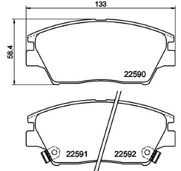 Sada brzdových destiček, kotoučová brzda HELLA PAGID 8DB 355 025-741