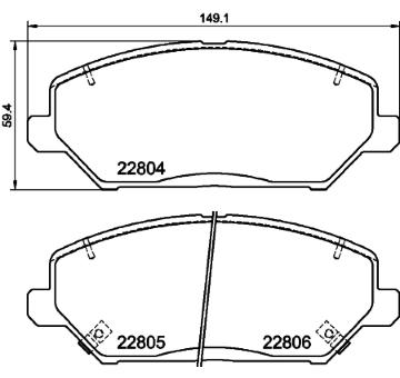 Sada brzdových destiček, kotoučová brzda HELLA PAGID 8DB 355 037-881