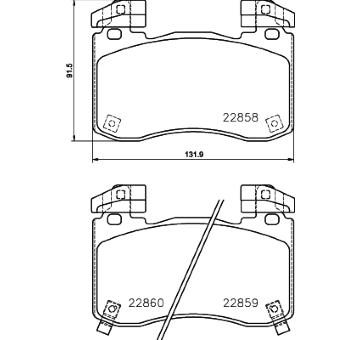 Sada brzdových destiček, kotoučová brzda HELLA PAGID 8DB 355 039-451