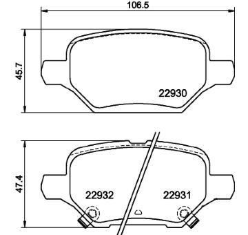 Sada brzdových destiček, kotoučová brzda HELLA PAGID 8DB 355 040-181