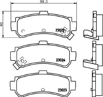 Sada brzdových destiček, kotoučová brzda HELLA PAGID 8DB 355 017-191