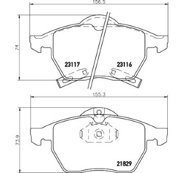 Sada brzdových destiček, kotoučová brzda HELLA PAGID 8DB 355 008-041