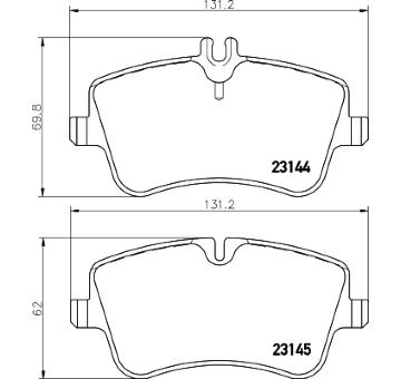 Sada brzdových destiček, kotoučová brzda HELLA PAGID 8DB 355 018-331