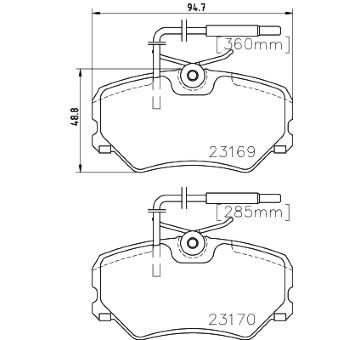 Sada brzdových destiček, kotoučová brzda HELLA PAGID 8DB 355 018-401