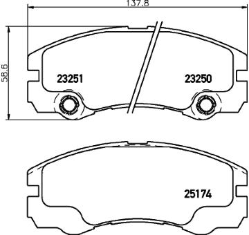 Sada brzdových destiček, kotoučová brzda HELLA PAGID 8DB 355 017-131