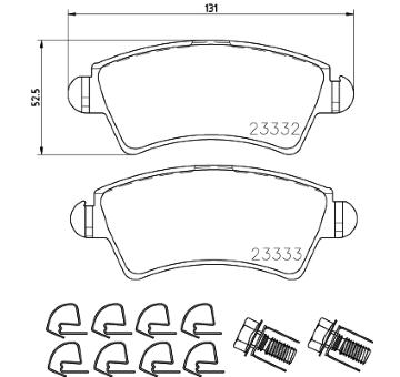Sada brzdových destiček, kotoučová brzda HELLA PAGID 8DB 355 009-871