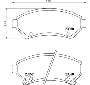 Sada brzdových destiček, kotoučová brzda HELLA PAGID 8DB 355 016-951