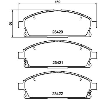 Sada brzdových destiček, kotoučová brzda HELLA PAGID 8DB 355 009-661