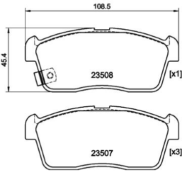 Sada brzdových destiček, kotoučová brzda HELLA PAGID 8DB 355 015-071