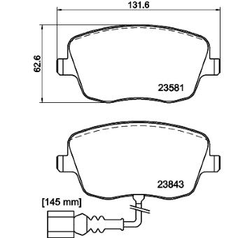 Sada brzdových destiček, kotoučová brzda HELLA PAGID 8DB 355 018-811