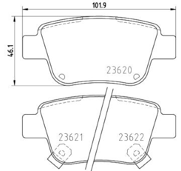 Sada brzdových destiček, kotoučová brzda HELLA PAGID 8DB 355 017-331