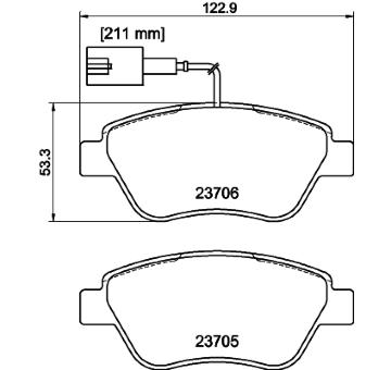 Sada brzdových destiček, kotoučová brzda HELLA PAGID 8DB 355 016-071