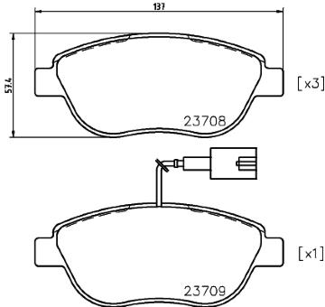 Sada brzdových destiček, kotoučová brzda HELLA PAGID 8DB 355 018-831