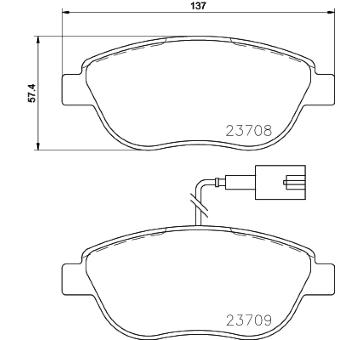 Sada brzdových destiček, kotoučová brzda HELLA PAGID 8DB 355 015-791