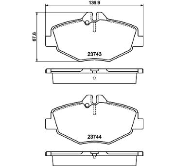 Sada brzdových destiček, kotoučová brzda HELLA PAGID 8DB 355 018-731