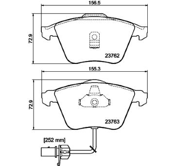 Sada brzdových destiček, kotoučová brzda HELLA PAGID 8DB 355 009-141