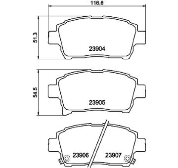 Sada brzdových destiček, kotoučová brzda HELLA PAGID 8DB 355 010-901