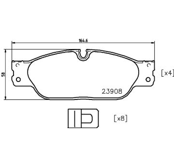 Sada brzdových destiček, kotoučová brzda HELLA PAGID 8DB 355 012-251
