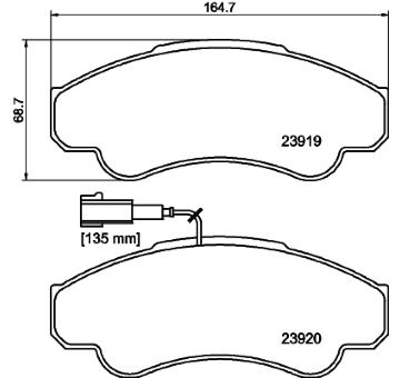 Sada brzdových destiček, kotoučová brzda HELLA PAGID 8DB 355 010-401
