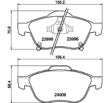 Sada brzdových destiček, kotoučová brzda HELLA PAGID 8DB 355 011-041