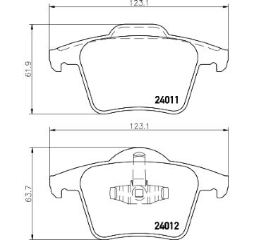 Sada brzdových destiček, kotoučová brzda HELLA PAGID 8DB 355 010-801
