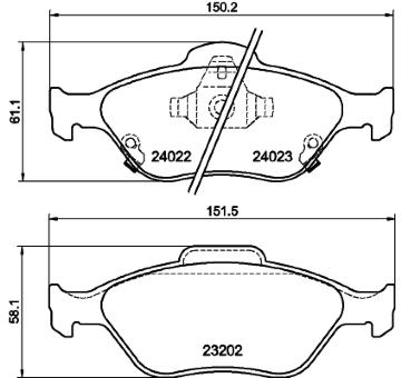 Sada brzdových destiček, kotoučová brzda HELLA PAGID 8DB 355 006-721