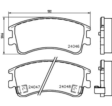 Sada brzdových destiček, kotoučová brzda HELLA PAGID 8DB 355 011-141