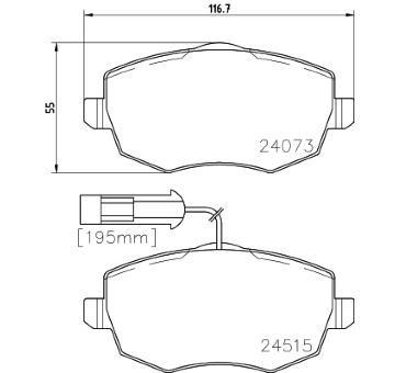 Sada brzdových destiček, kotoučová brzda HELLA PAGID 8DB 355 012-851