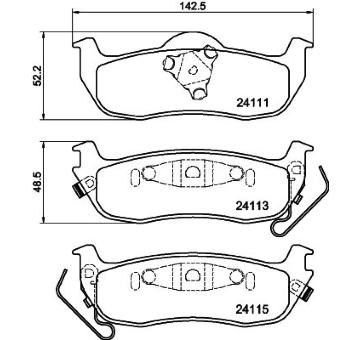 Sada brzdových destiček, kotoučová brzda HELLA PAGID 8DB 355 013-681