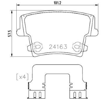 Sada brzdových destiček, kotoučová brzda HELLA PAGID 8DB 355 025-051