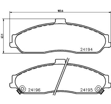 Sada brzdových destiček, kotoučová brzda HELLA PAGID 8DB 355 012-561