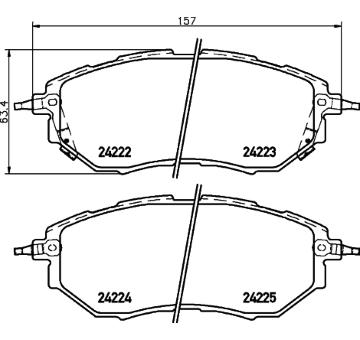 Sada brzdových destiček, kotoučová brzda HELLA PAGID 8DB 355 012-031