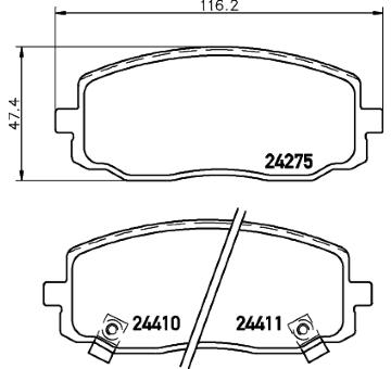 Sada brzdových destiček, kotoučová brzda HELLA PAGID 8DB 355 006-571