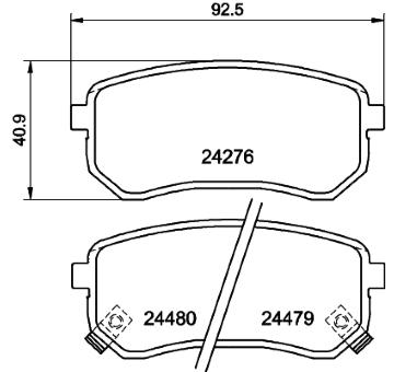 Sada brzdových destiček, kotoučová brzda HELLA PAGID 8DB 355 006-581