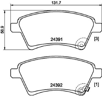 Sada brzdových destiček, kotoučová brzda HELLA PAGID 8DB 355 012-511