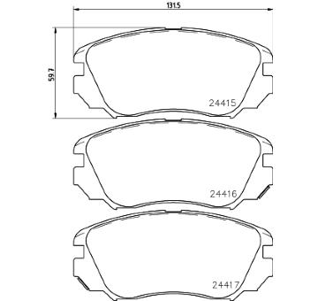 Sada brzdových destiček, kotoučová brzda HELLA PAGID 8DB 355 013-051