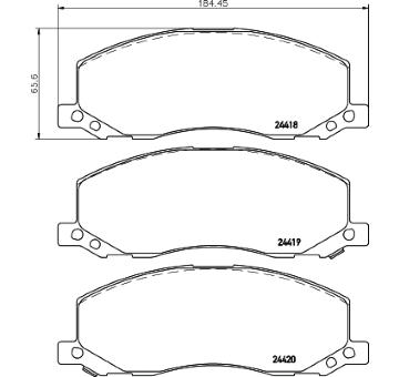 Sada brzdových destiček, kotoučová brzda HELLA PAGID 8DB 355 013-061