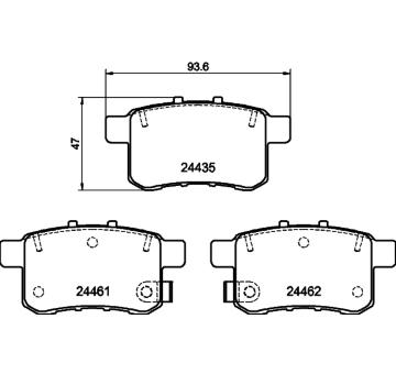 Sada brzdových destiček, kotoučová brzda HELLA PAGID 8DB 355 013-631