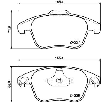 Sada brzdových destiček, kotoučová brzda HELLA PAGID 8DB 355 013-351