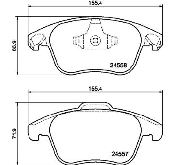 Sada brzdových destiček, kotoučová brzda HELLA PAGID 8DB 355 015-561
