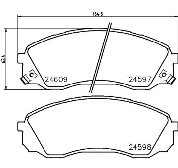 Sada brzdových destiček, kotoučová brzda HELLA PAGID 8DB 355 013-541