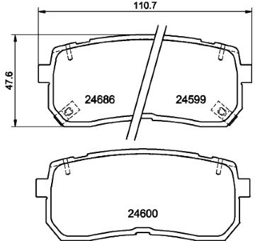 Sada brzdových destiček, kotoučová brzda HELLA PAGID 8DB 355 013-551