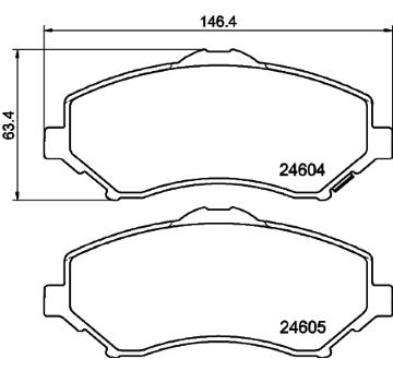 Sada brzdových destiček, kotoučová brzda HELLA PAGID 8DB 355 014-231
