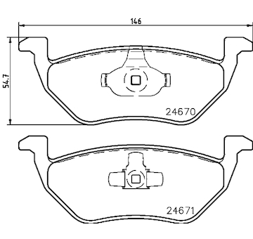 Sada brzdových destiček, kotoučová brzda HELLA PAGID 8DB 355 014-951