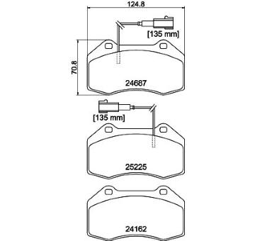 Sada brzdových destiček, kotoučová brzda HELLA PAGID 8DB 355 016-141