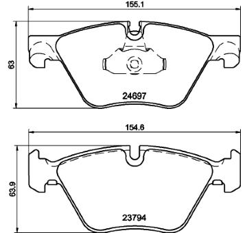 Sada brzdových destiček, kotoučová brzda HELLA PAGID 8DB 355 014-351