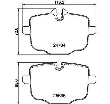 Sada brzdových destiček, kotoučová brzda HELLA PAGID 8DB 355 024-921