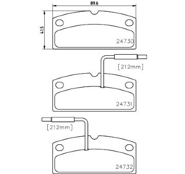 Sada brzdových destiček, kotoučová brzda HELLA PAGID 8DB 355 014-171