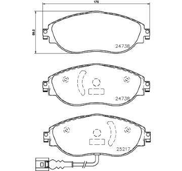 Sada brzdových destiček, kotoučová brzda HELLA PAGID 8DB 355 015-921