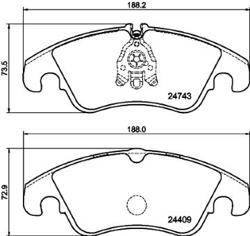 Sada brzdových destiček, kotoučová brzda HELLA PAGID 8DB 355 014-741